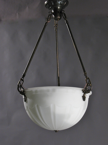 3-Light Cast Glass Dome